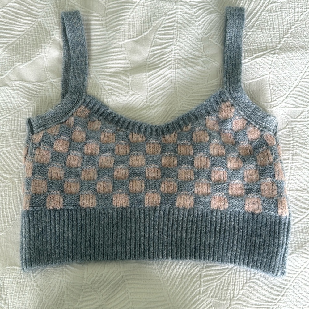 Topshop Blue/Pink Crop Top Sz 4-6